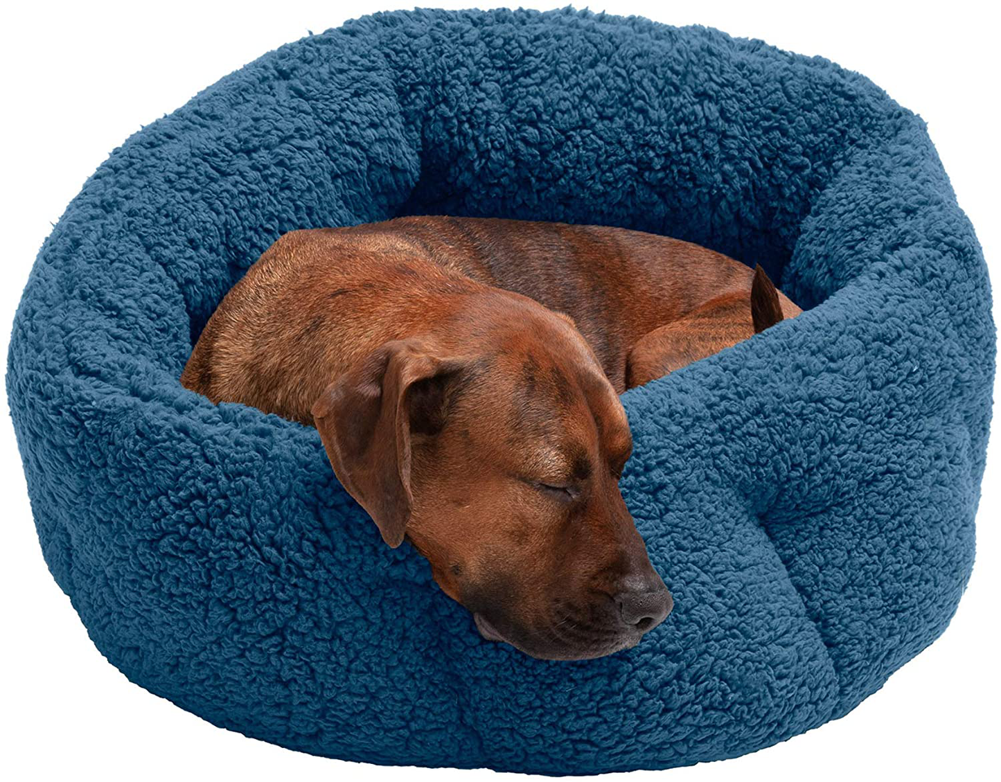 Furhaven Cozy Pet Beds for Dogs and Cats - Hi Lo Thermal Cuddler Dog Bed, Minky Plush and Velvet Calming Hug Bed - Multiple Colors and Sizes Animals & Pet Supplies > Pet Supplies > Cat Supplies > Cat Beds Furhaven Terry Lake Blue Self-Warming Cuddler Bed Medium
