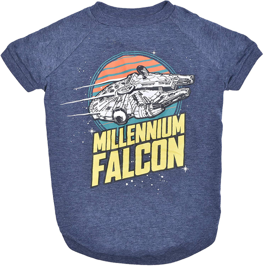 Star Wars for Pets Millennium Falcon Dog Tee, Blue - Star Wars Dog Shirt for All Sized Dogs - Soft Cute and Comfortable Dog Clothing and Apparel, Multiple Sizes Animals & Pet Supplies > Pet Supplies > Cat Supplies > Cat Apparel Marvel 1 Small 