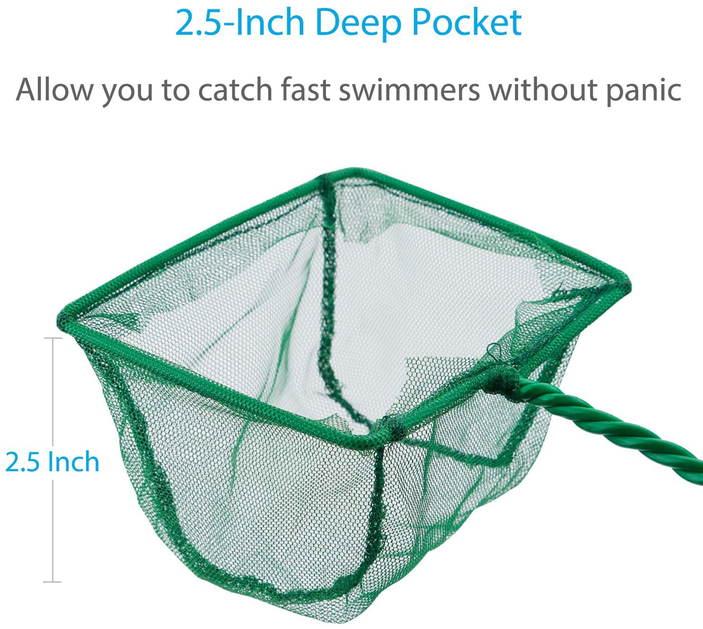 Pawfly 4 Inch Aquarium Net Fine Mesh Small Fish Catch Nets with Plastic Handle - Green Animals & Pet Supplies > Pet Supplies > Fish Supplies > Aquarium Cleaning Supplies Pawfly   