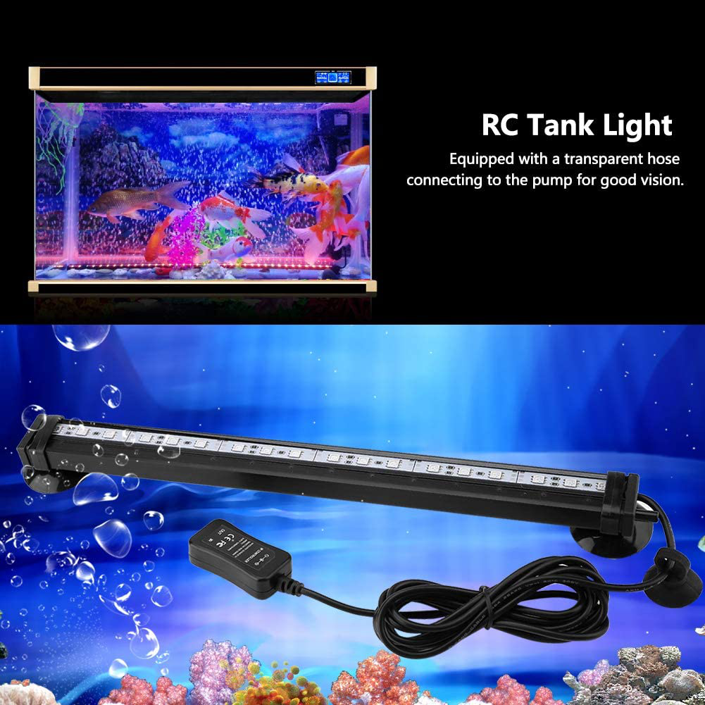 TOPINCN LED Aquarium Light Fish Tank Bubble Light Underwater Led Light with Remote Control + Manual Color Change - Highlight Colorful Aquarium Light Kit(Us Plug) Animals & Pet Supplies > Pet Supplies > Fish Supplies > Aquarium Lighting TOPINCN   