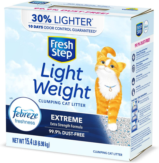 Fresh Step Lightweight Clumping Cat Litter - 15.4Lb Animals & Pet Supplies > Pet Supplies > Cat Supplies > Cat Litter Box Mats Fresh Step Lightweight - Extreme Scent 15.4 lb 