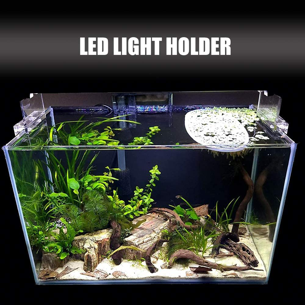 Belmaks Hanging Aquarium Clear Acrylic Fish Tank LED Light Holder Lamp Fixtures Support Stands Box Aquatic Fish Tank Lighting Tools