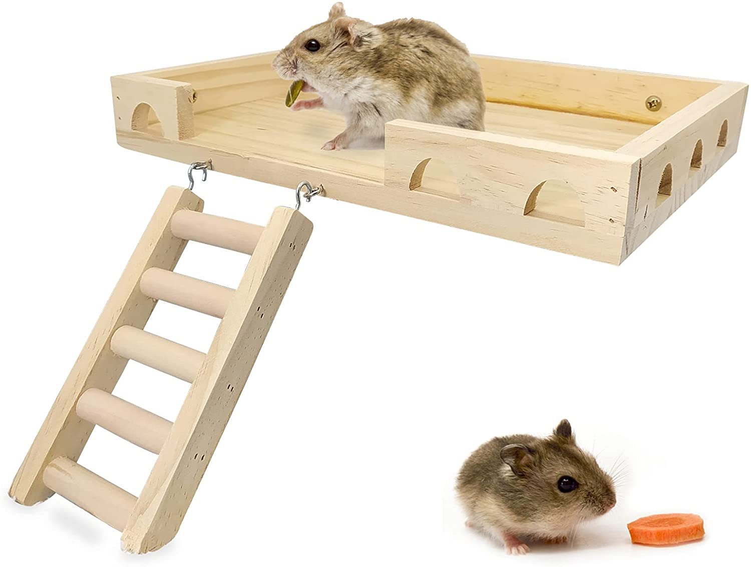 RABBITP Wood Bird Perch-Toys and Accessories for Parrot, Parakeet, Syrian Hamster, Ferret, Chinchilla, Guinea Pig-Hamster Play Stand Platform with Ladder… Animals & Pet Supplies > Pet Supplies > Bird Supplies > Bird Cage Accessories RABBITP L  