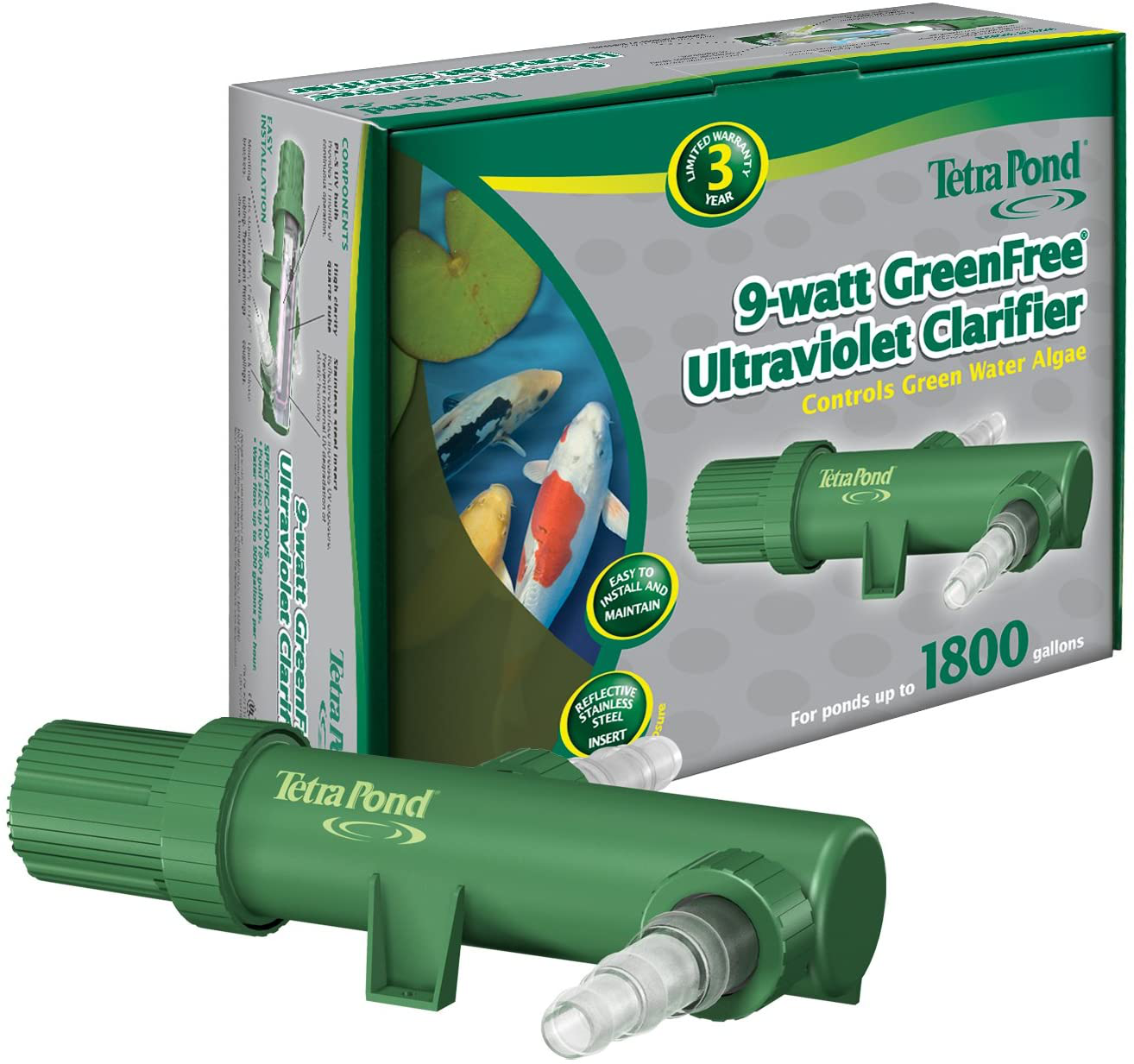 Tetrapond UVC-9 Greenfree UV Clarifiers for up to 1800 Gallons, 9-Watt Animals & Pet Supplies > Pet Supplies > Fish Supplies > Aquarium & Pond Tubing Tetra Pond   