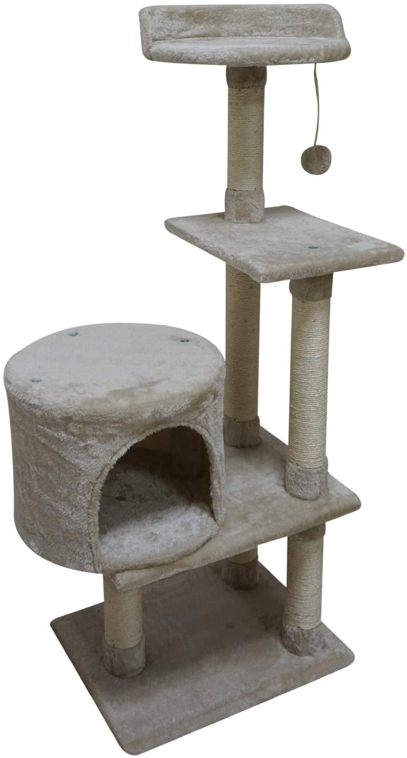 FISH&NAP Cat Tree Cat Tower Cat Condo Sisal Scratching Posts with Jump Platform Cat Furniture Activity Center Play House Grey Animals & Pet Supplies > Pet Supplies > Cat Supplies > Cat Furniture FISH&NAP Beige  