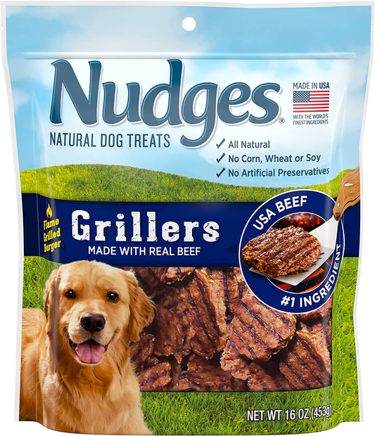 Nudges Natural Dog Treats Grillers Burgers, 16 Oz Animals & Pet Supplies > Pet Supplies > Dog Supplies > Dog Treats Nudges   