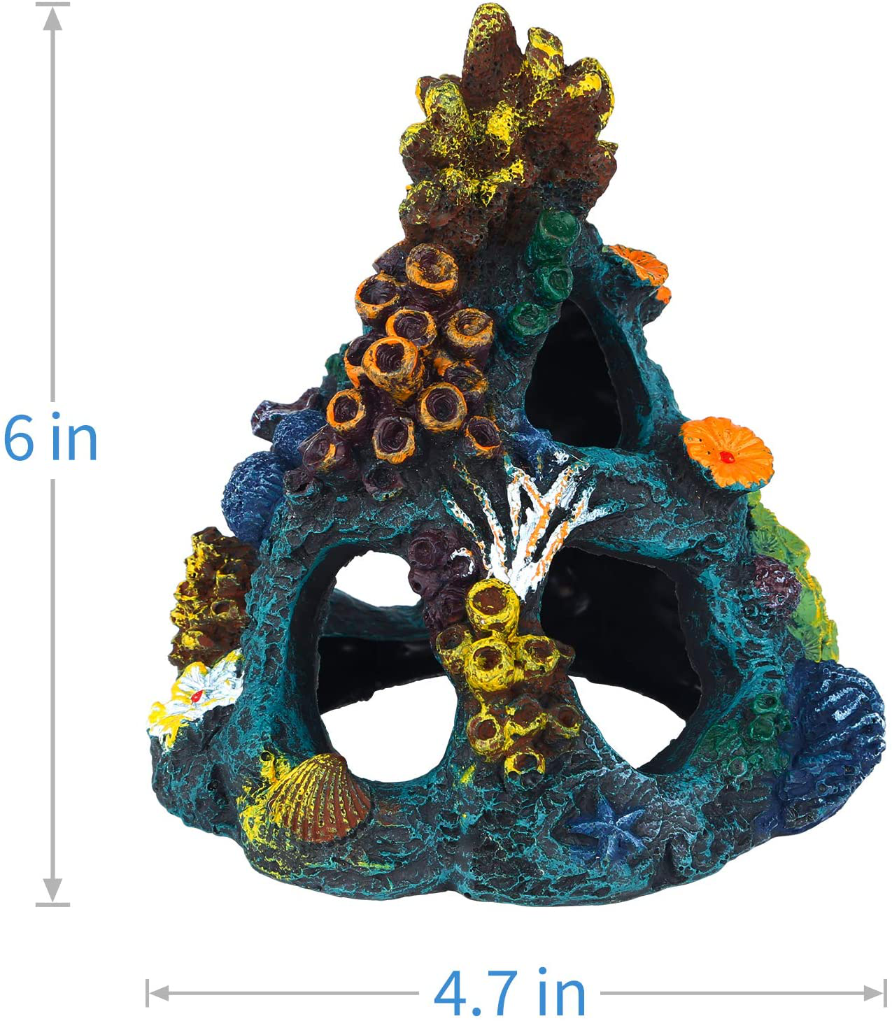 Uniclife Aquarium Decorations Resin Coral Rock Mountain Cave Fish