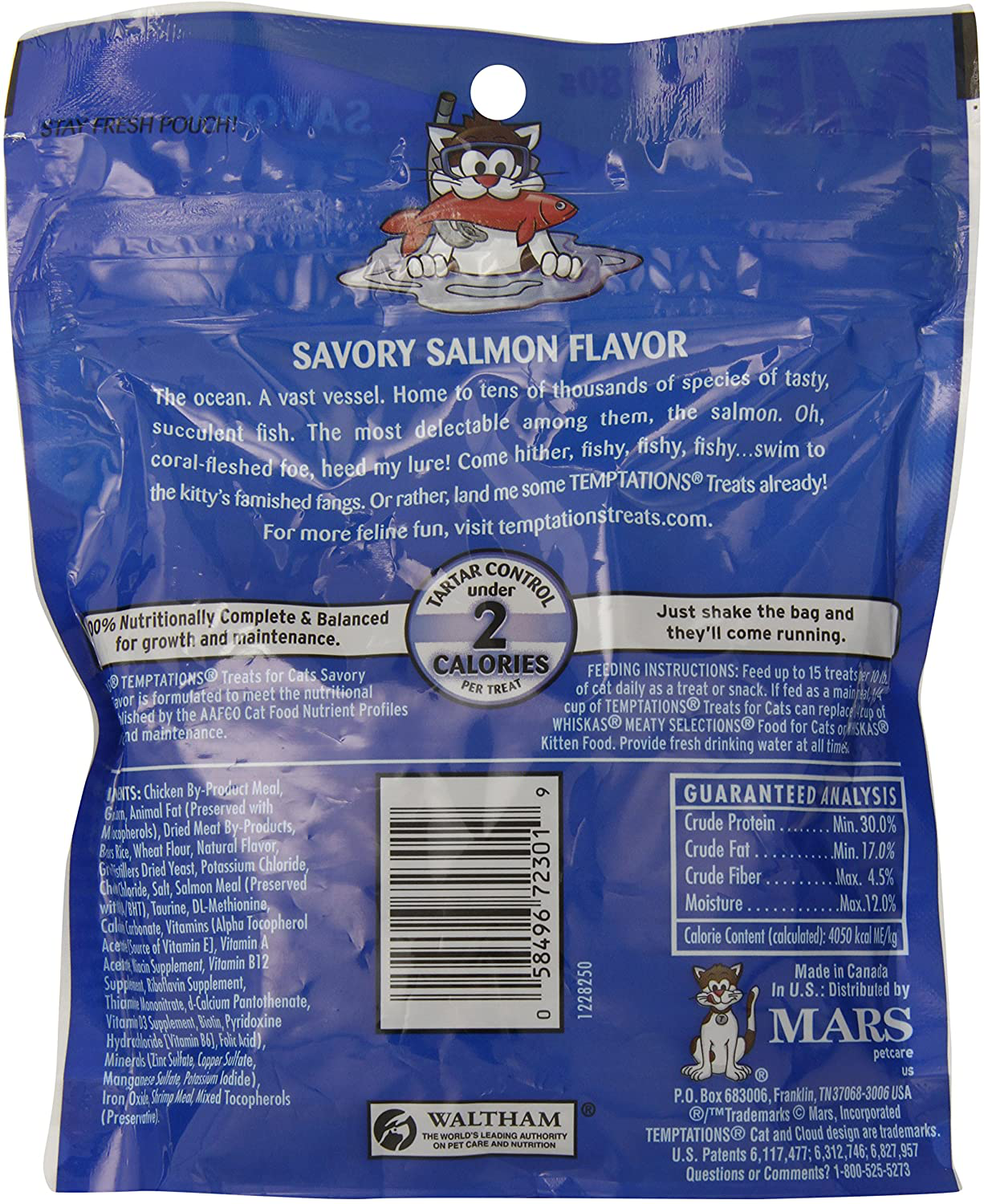 Whiskas Temptations Cat Treats-Savory Salmon Flavor(6.3 Oz) Animals & Pet Supplies > Pet Supplies > Cat Supplies > Cat Treats Temptations   