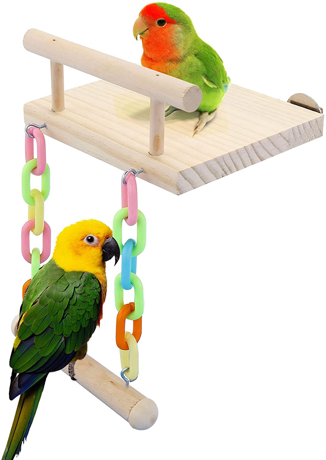 Filhome Bird Perch Stand Toy, Parrot Bird Cage Platform & Swing Gym Accessories for Parakeets Cockatiels, Conures, Macaws, Finches Animals & Pet Supplies > Pet Supplies > Bird Supplies > Bird Gyms & Playstands Filhome   