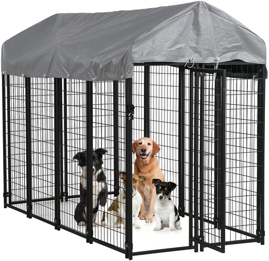 Bestpet Large Dog Kennel Dog Crate Cage, Extra Large Welded Wire Pet Playpen with UV Protection Waterproof Cover and Roof Outdoor Heavy Duty Galvanized Metal Animal Pet Enclosure for Outside Animals & Pet Supplies > Pet Supplies > Dog Supplies > Dog Kennels & Runs Bestpet   