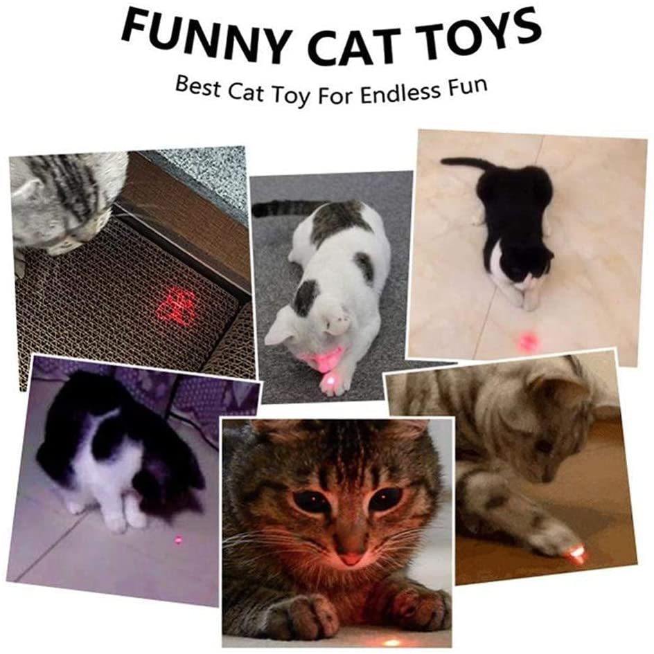 Cat Laser Toy, Red Dot LED Light Pointer Interactive Toys for Indoor Cats Dogs, Long Range 3 Modes Lazer Projection Playpen for Kitten Outdoor Pet Chaser Tease Stick Training Exercise,Usb Recharge Animals & Pet Supplies > Pet Supplies > Cat Supplies > Cat Toys DOLOEDY   