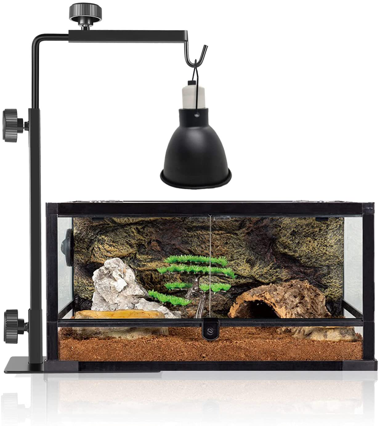 BOURDSERK Reptile Lamp Stand Heat Lamp Metal Bracket Adjustable Floor Holder for Reptile Glass Terrarium Heating Light, Suitable for Snake Turtle Frog Bearded Dragon Chameleon Habitat Tank Accessories Animals & Pet Supplies > Pet Supplies > Reptile & Amphibian Supplies > Reptile & Amphibian Habitat Accessories BOURDSERK   