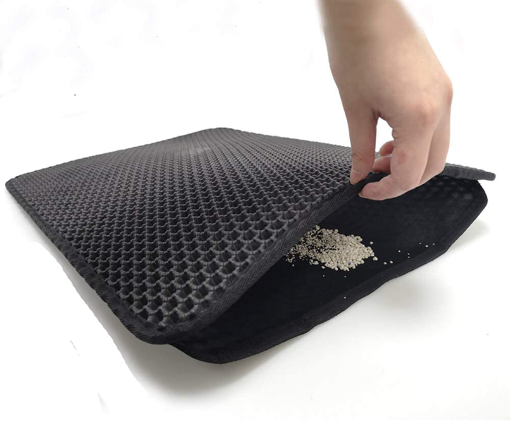 Litter Tray Mat,Cat Litter Mat Litter Trapping,Cat Litter Box Mat Scatter Control,Waterproof Double Layer Honeycomb Design,Easy Clean Washable EVA Material Pet Mat Pets》Drinking Supplies/Feeding C Animals & Pet Supplies > Pet Supplies > Cat Supplies > Cat Litter Box Mats Ahageek   