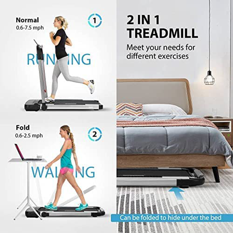 VIVOHOME 2 in 1 under Desk Electric Folding Treadmill 2.25HP with APP, Watch Remote Control, LED Display and 12 Preset Programs Portable Workout Running Jogging Walking Machine for Home Office Animals & Pet Supplies > Pet Supplies > Dog Supplies > Dog Treadmills VIVOHOME   