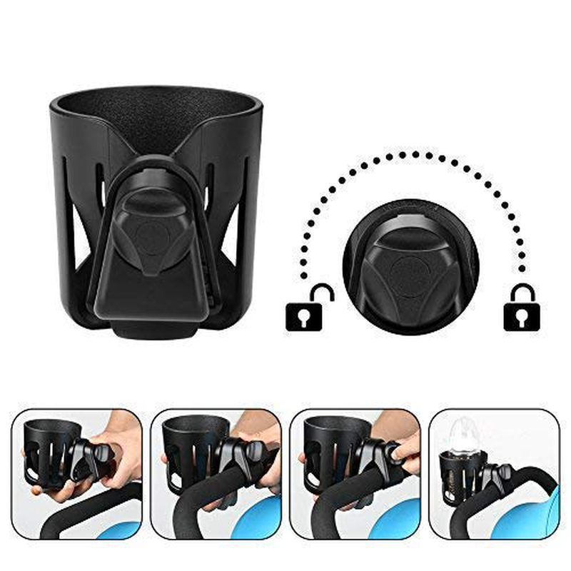 Universal Cup Holder by Accmor, Stroller Cup Holder, Large Caliber Designed Cup Holder, 360 Degrees Universal Rotation Cup Drink Holder,Black Animals & Pet Supplies > Pet Supplies > Dog Supplies > Dog Treadmills Accmor   