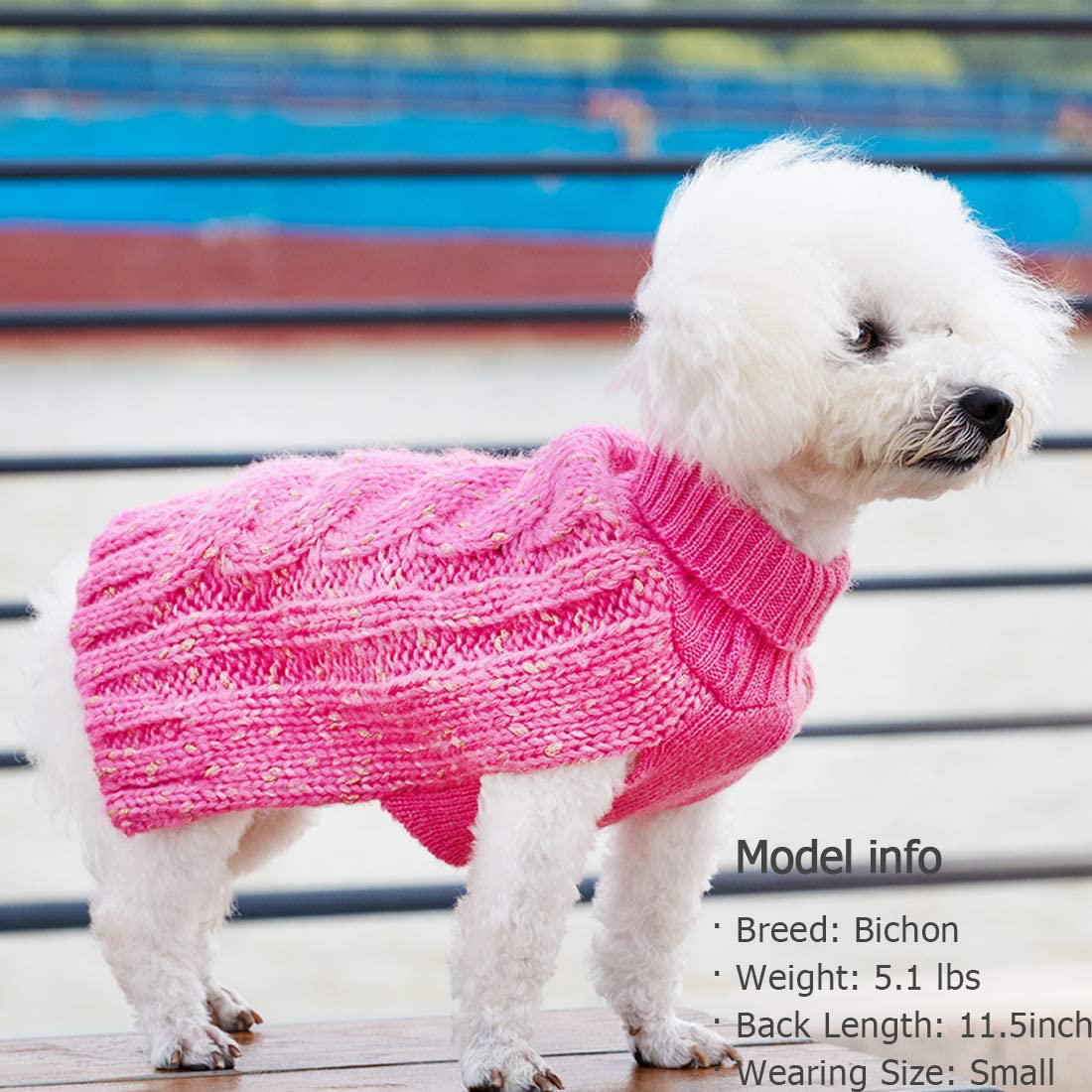 KYEESE Dog Sweaters Turtleneck Dog Pullover Sweater Knitwear with Golden Yarn Warm Pet Sweater for Fall Winter Animals & Pet Supplies > Pet Supplies > Dog Supplies > Dog Apparel KYEESE   