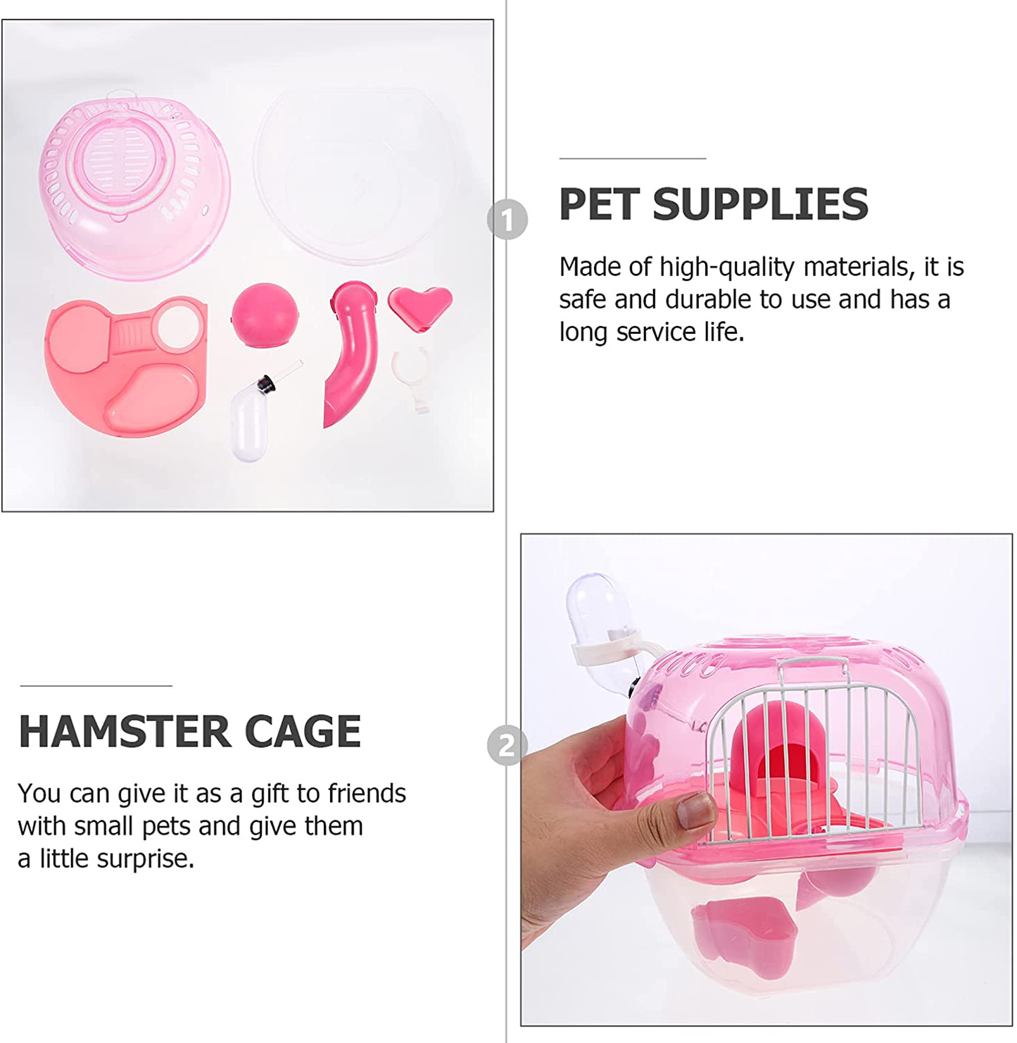 NUOBESTY Hamster Cage Habitat Small Animal Cage with Water Bottle for Ferret Chinchilla Hamster Suger Glider Gerbil Rats Mouse Mice Guinea Pig
