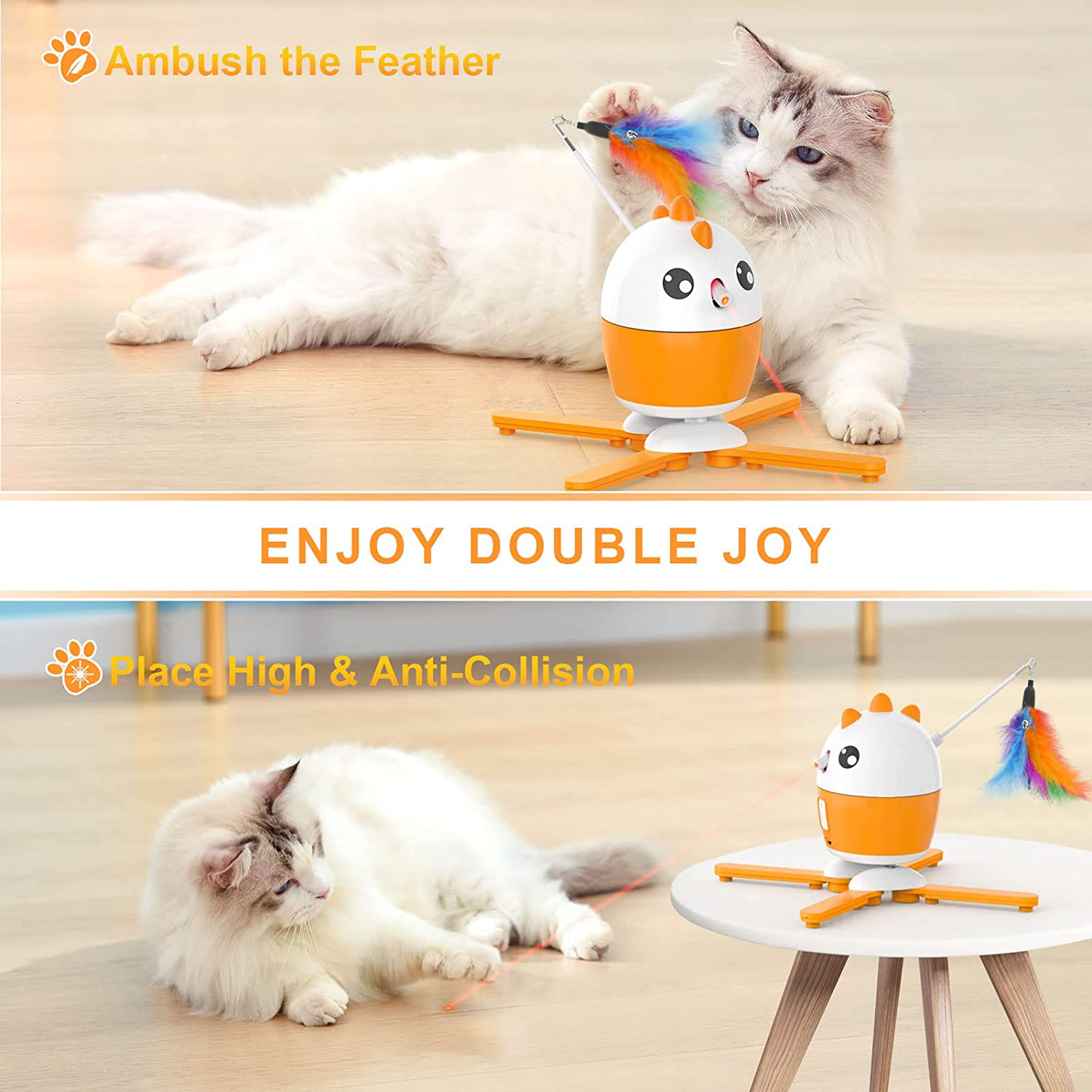 Interactive Cat Toys, Automatic 2 in 1 Laser Cat Feather Toy,Recharge Light Toy Gift for Indoor Cats Kitten Hunting Chasing and Exercising Animals & Pet Supplies > Pet Supplies > Cat Supplies > Cat Toys Dreamon   