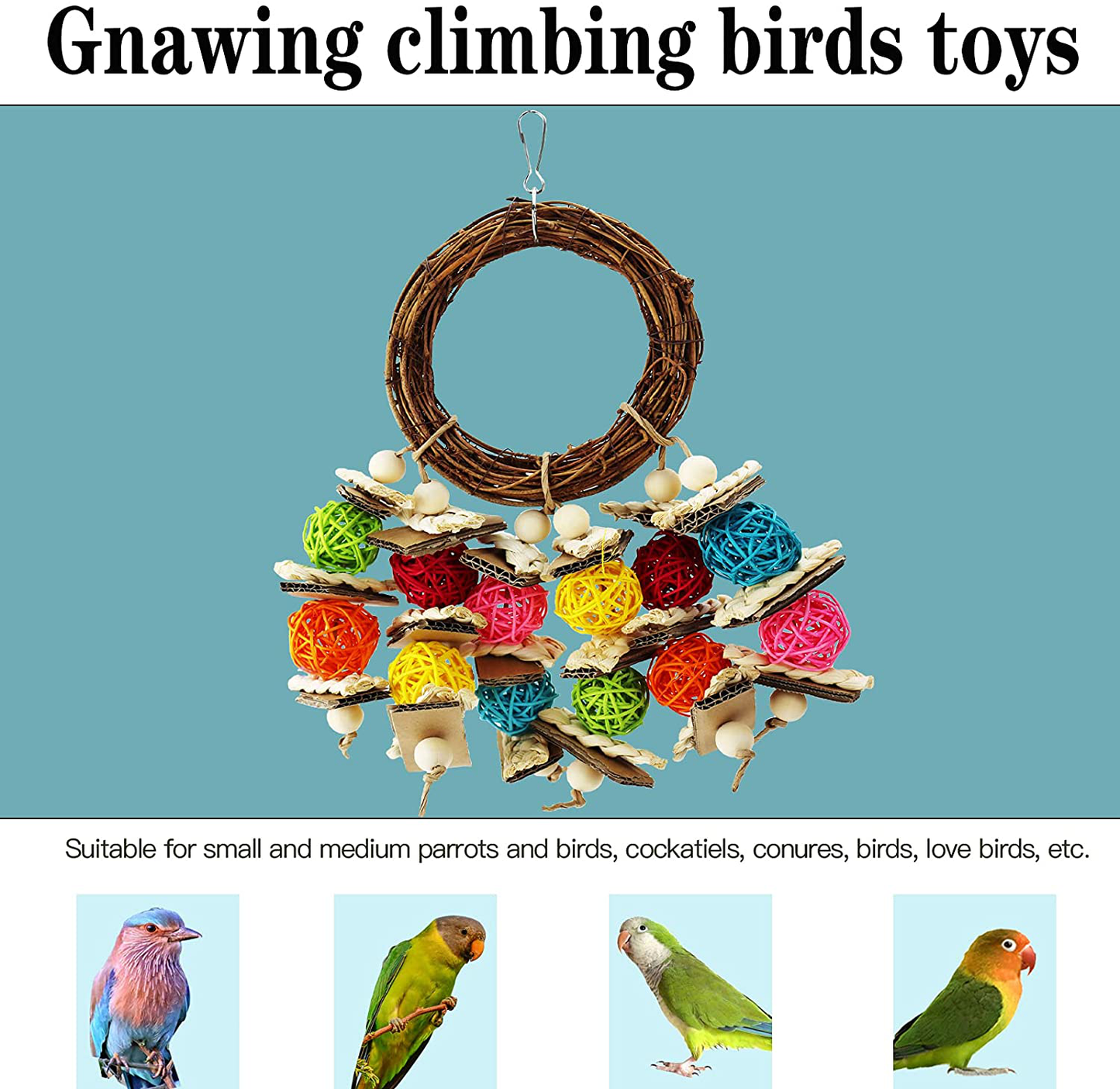 G-HY Bird Parrot Toys, All Natural Corn-Skinned Parrot Chewing and Climbing Toys, Safe and Non-Toxic for Small Parrots, Budgies, Parakeets,Conures,Macaws, Lovebirds Animals & Pet Supplies > Pet Supplies > Bird Supplies > Bird Toys G-HY   