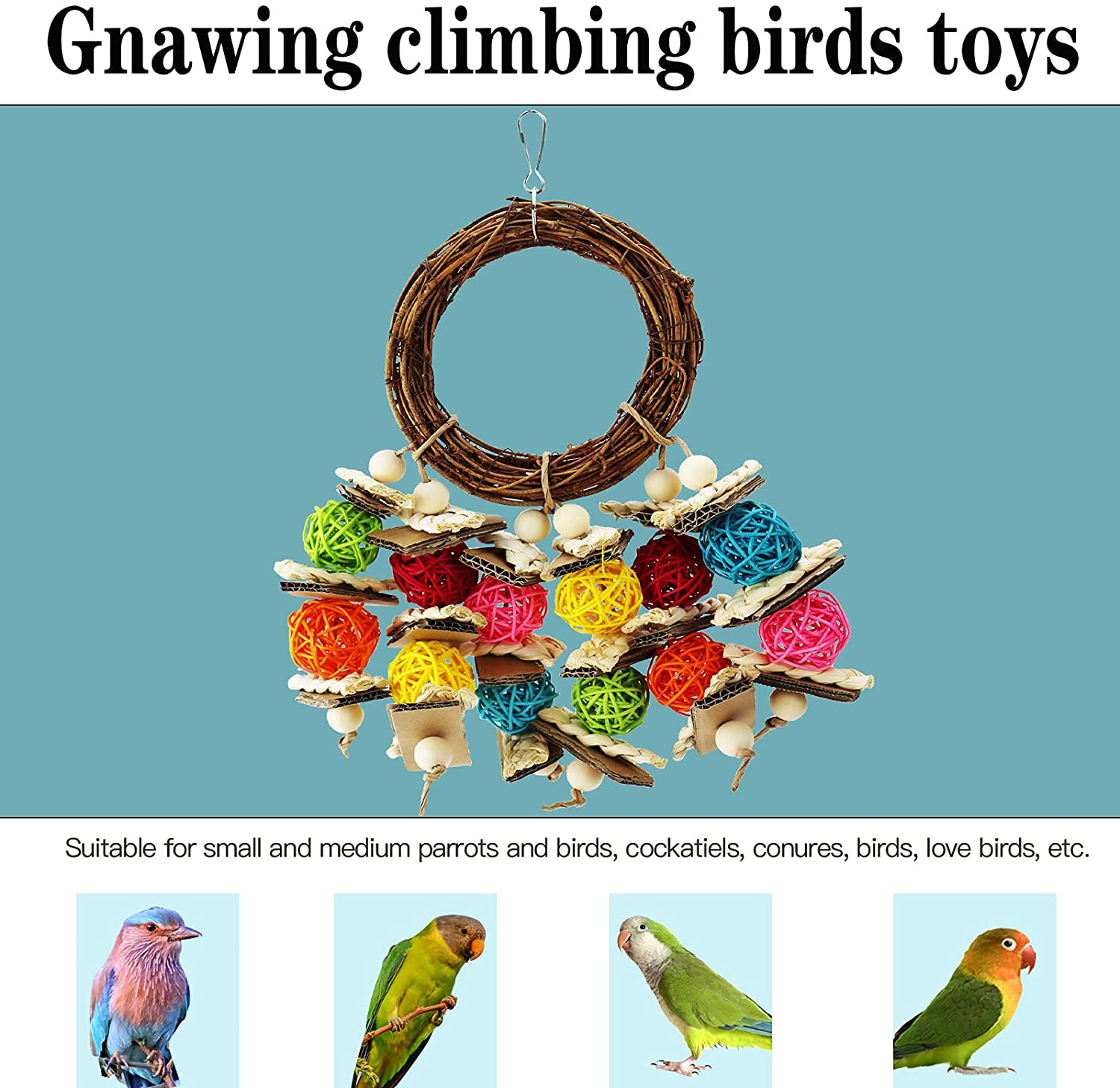 G HY Bird Parrot Toys All Natural Corn Skinned Parrot Chewing and