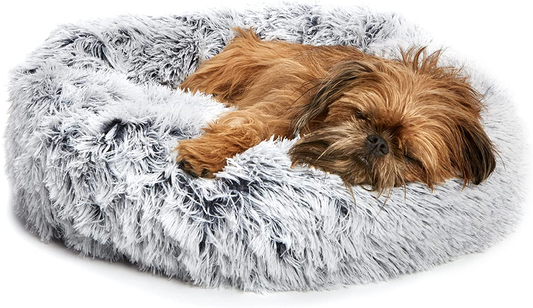 Barkbox Dog Bed, 2-In-1 Memory Foam Donut Cuddler Dog and Cat Bed, Calming Orthopedic Joint Relief Fur Crate Lounger for Pets, Machine Washable + Removable Cover, Waterproof Lining, Includes Toy Animals & Pet Supplies > Pet Supplies > Dog Supplies > Dog Beds Barkbox Grey Small 