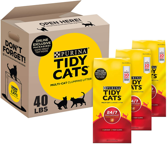 Purina Tidy Cats Clumping Cat Litter Animals & Pet Supplies > Pet Supplies > Cat Supplies > Cat Litter Purina Tidy Cats 24/7 Performance 40 lb. Box - (3) 13.33 lb. Bags 