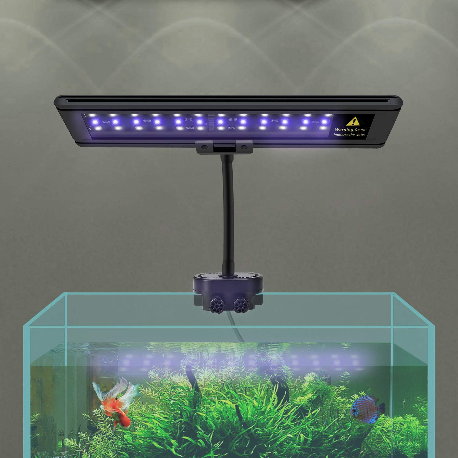 IREENUO Aquarium LED Light, Full Spectrum Fish Tank Clip on Light with Remote, Color Changing Lighting for Reef Coral Aquatic Plants and Fish Keeping