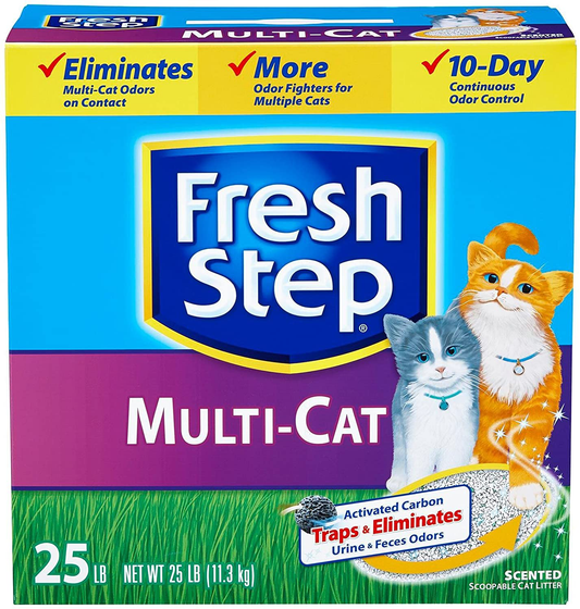 Fresh Step Multi-Cat Litter, Scented with Febreze, 25 Lb