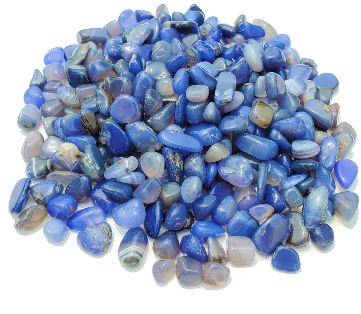 SACKORANGE 0.9 Lb/400G Aquarium Gravel Gem.Agate Stone Tumbled Stones for Plants Cacti & Succulents Bedding, Vase Filler, Landscape Bottom Decoration (Blue) Animals & Pet Supplies > Pet Supplies > Fish Supplies > Aquarium Gravel & Substrates SACKORANGE Blue  