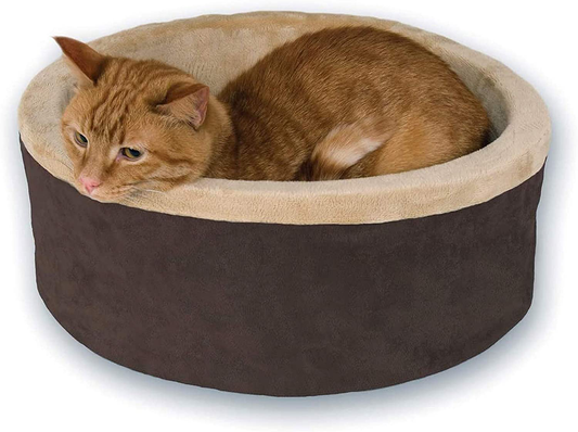 K&H Pet Products Heated Thermo-Kitty Heated Cat Bed Mocha/Tan - Multiple Sizes Animals & Pet Supplies > Pet Supplies > Cat Supplies > Cat Beds K&H PET PRODUCTS Retail Package Small (16 in) 