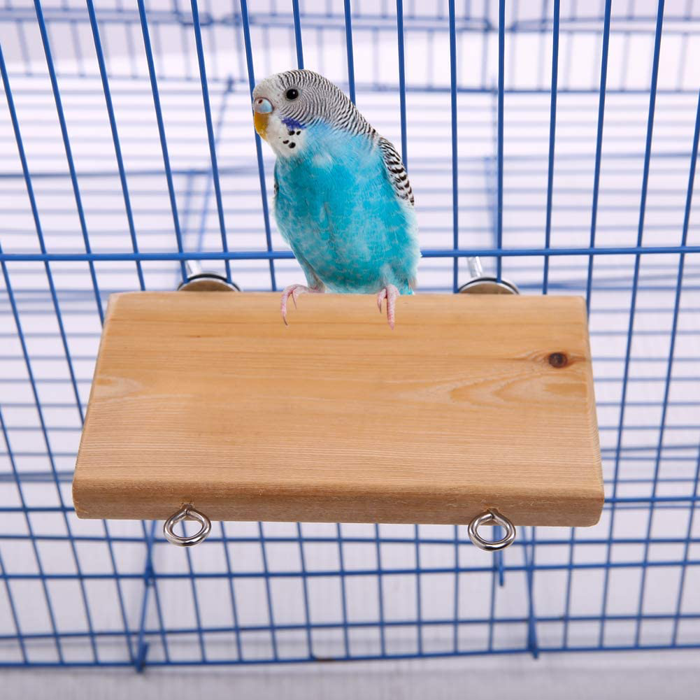 Natural Wood Pet Parrot Perch Stand for Bird Cage，Small Animals Platform Shelf Paw Grinding Stick Wooden Chewing Toys Cage Playpen Accessories，Play Exercise Gym Toys for Parakeet Conure Hamster Mouse Animals & Pet Supplies > Pet Supplies > Bird Supplies > Bird Gyms & Playstands QBLEEV   