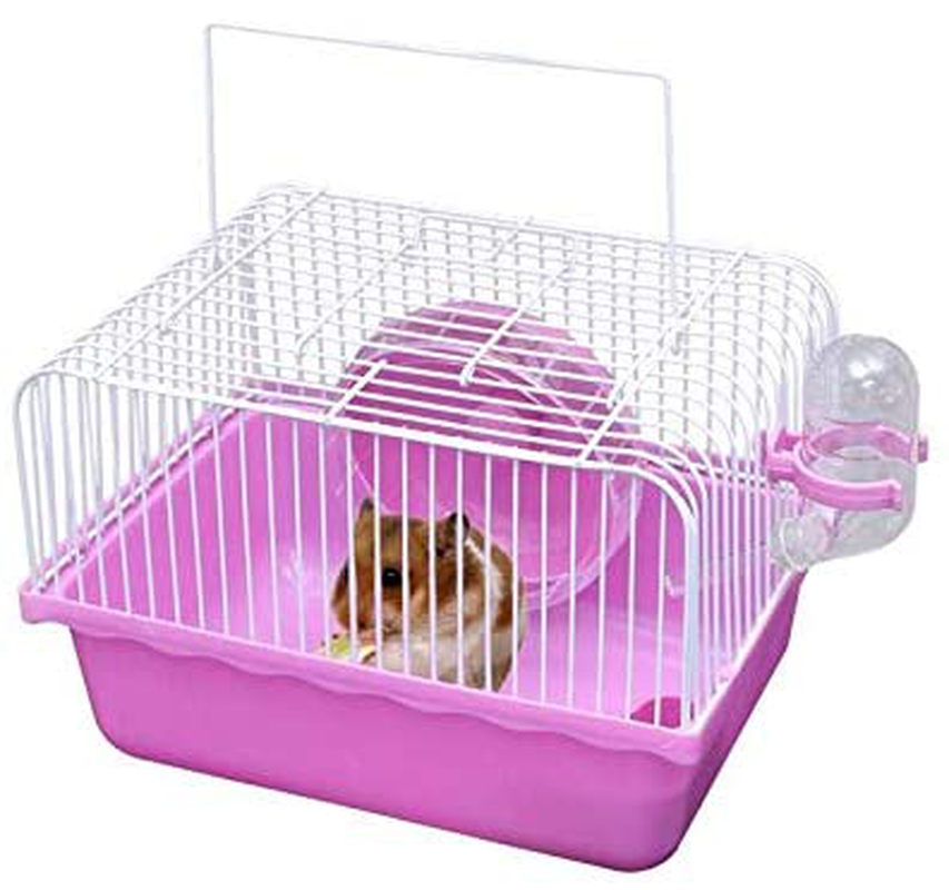 Simple Cavie Guinea Pig Cage & Rabbit Cage | Pet Cage Includes Free Water Bottle & Food Bowl&Hamster Running Wheel (Pink) Animals & Pet Supplies > Pet Supplies > Small Animal Supplies > Small Animal Habitats & Cages Zhang Ku pink  