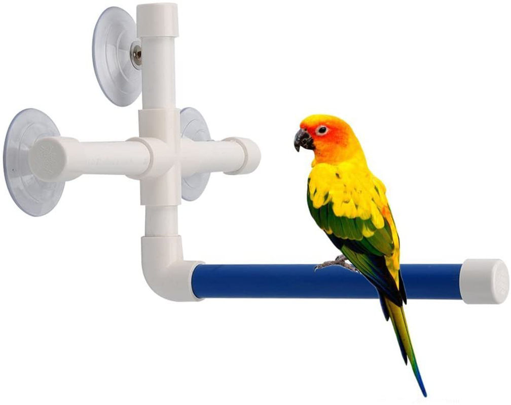 Bird Parrot Stand Perch Shower Perch Standing Toy Portable Suction Cup Parrot Bath Stands Suppllies Holder Platform Parakeet Window Wall Hanging Play Animals & Pet Supplies > Pet Supplies > Bird Supplies > Bird Gyms & Playstands Peety 3 Suction Cups1  