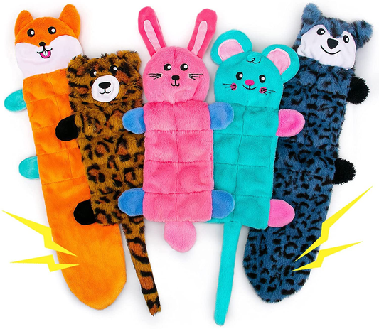AWOOF No Stuffing Dog Toy 5 Pack,Crinkle Squeaky Dogs Teething Chew Toys Set for Small Medium Large Breed Puppies Aggressive Chewers,Durable Birthday Interactive Plaything Dogs Doggies Toys Bulk Animals & Pet Supplies > Pet Supplies > Dog Supplies > Dog Toys AWOOF   