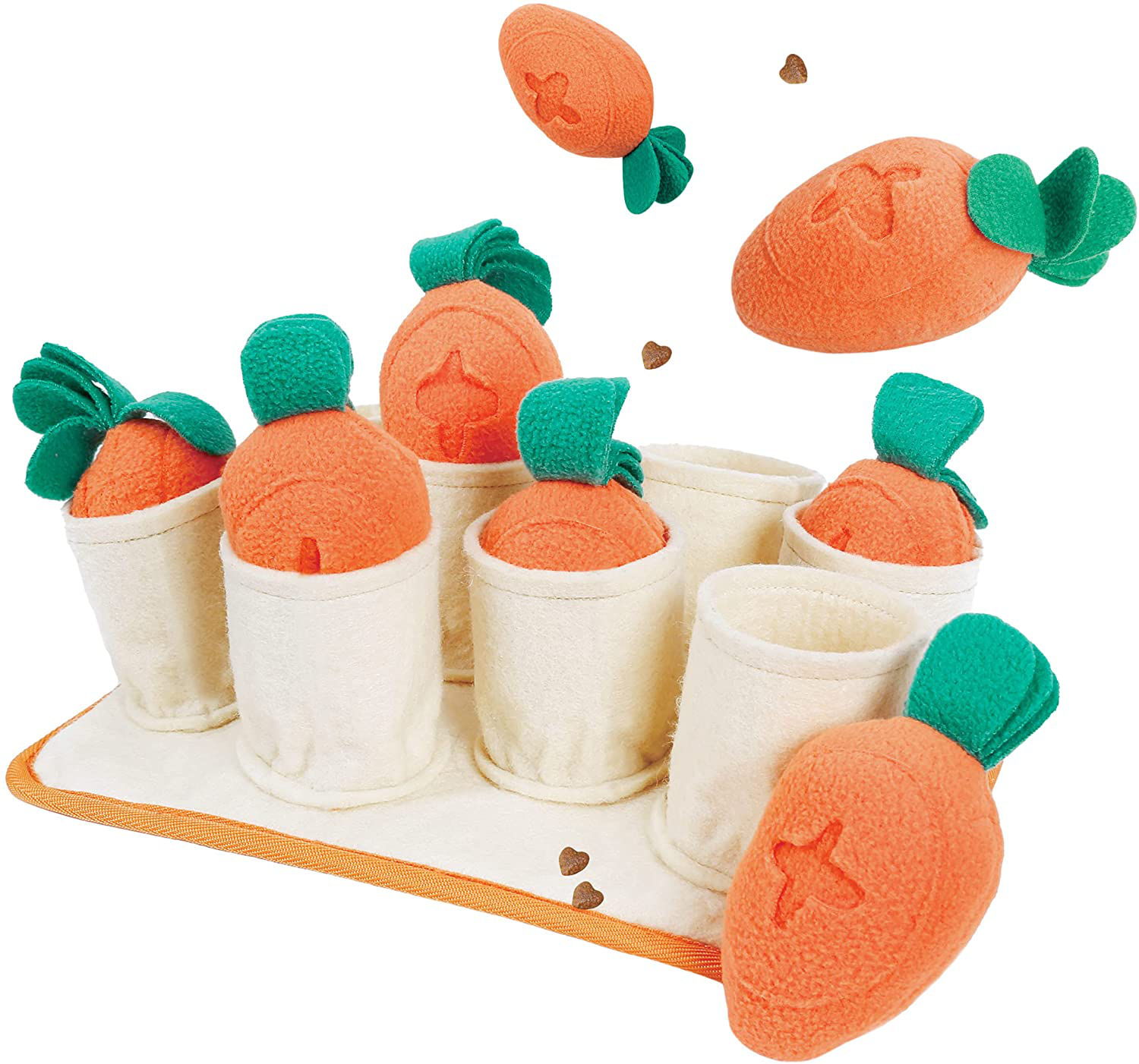 FOSSA Dog Snuffle Mat, Pet Food Feeding Mat with 8 Carrots Plush Treat Puzzle Toys
