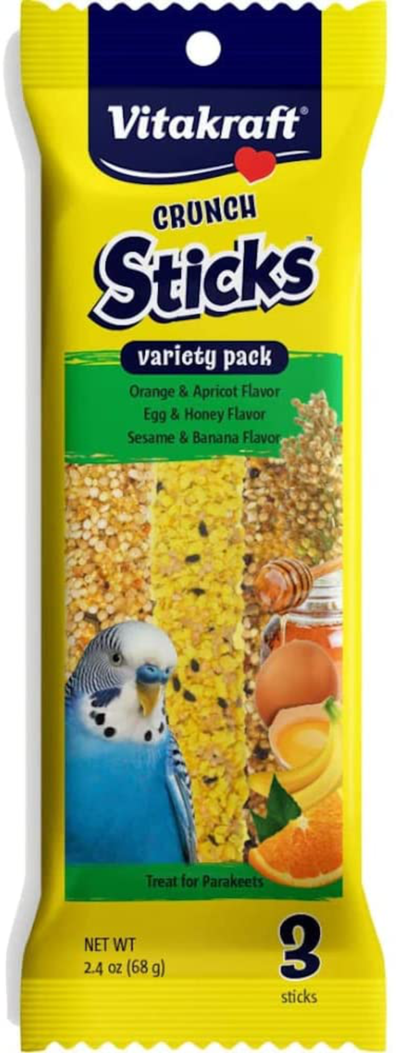 Vitakraft Kracker Crunch Treat Sticks Variety Pack for Parakeets - 3 PACK Animals & Pet Supplies > Pet Supplies > Bird Supplies > Bird Treats Vitakraft   