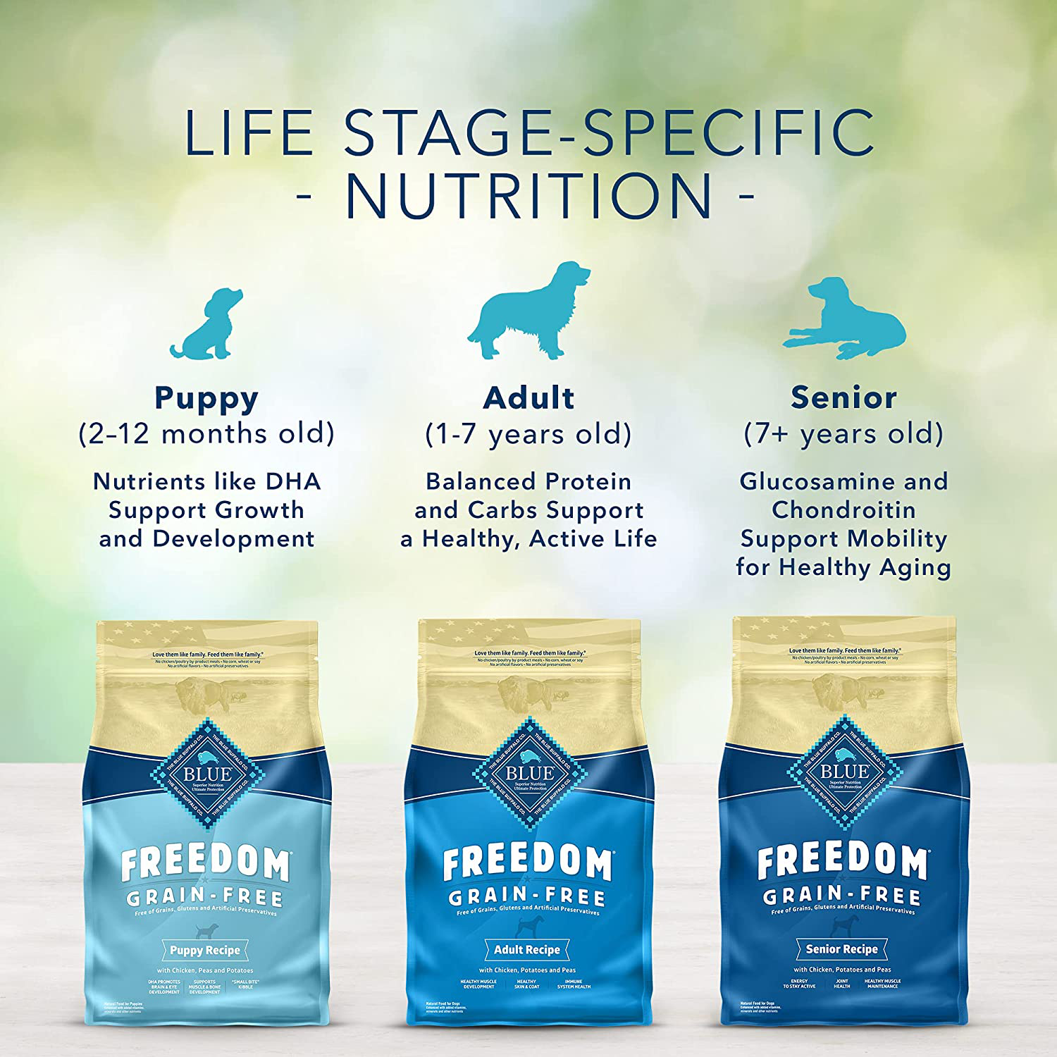 Blue freedom grain free senior dog food deals