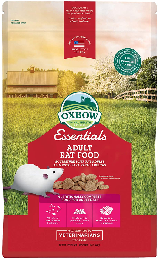 Oxbow Essentials Adult Rat Food - All Natural Adult Rat Food Animals & Pet Supplies > Pet Supplies > Small Animal Supplies > Small Animal Food Oxbow 3 Pound (Pack of 1)  