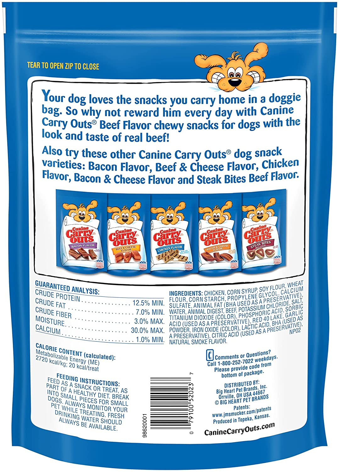 Canine carry outs beef flavor dog treats hot sale