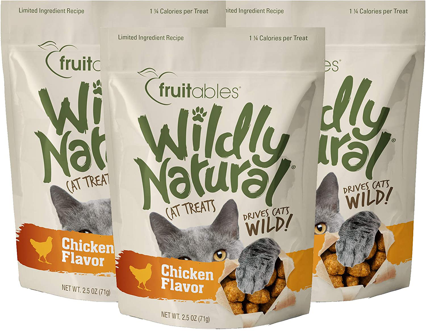 Fruitables Wildly Natural 2.5 Ounce Grain Free Chicken Treat for Cats Pack of 3 Animals & Pet Supplies > Pet Supplies > Cat Supplies > Cat Treats Fruitables   