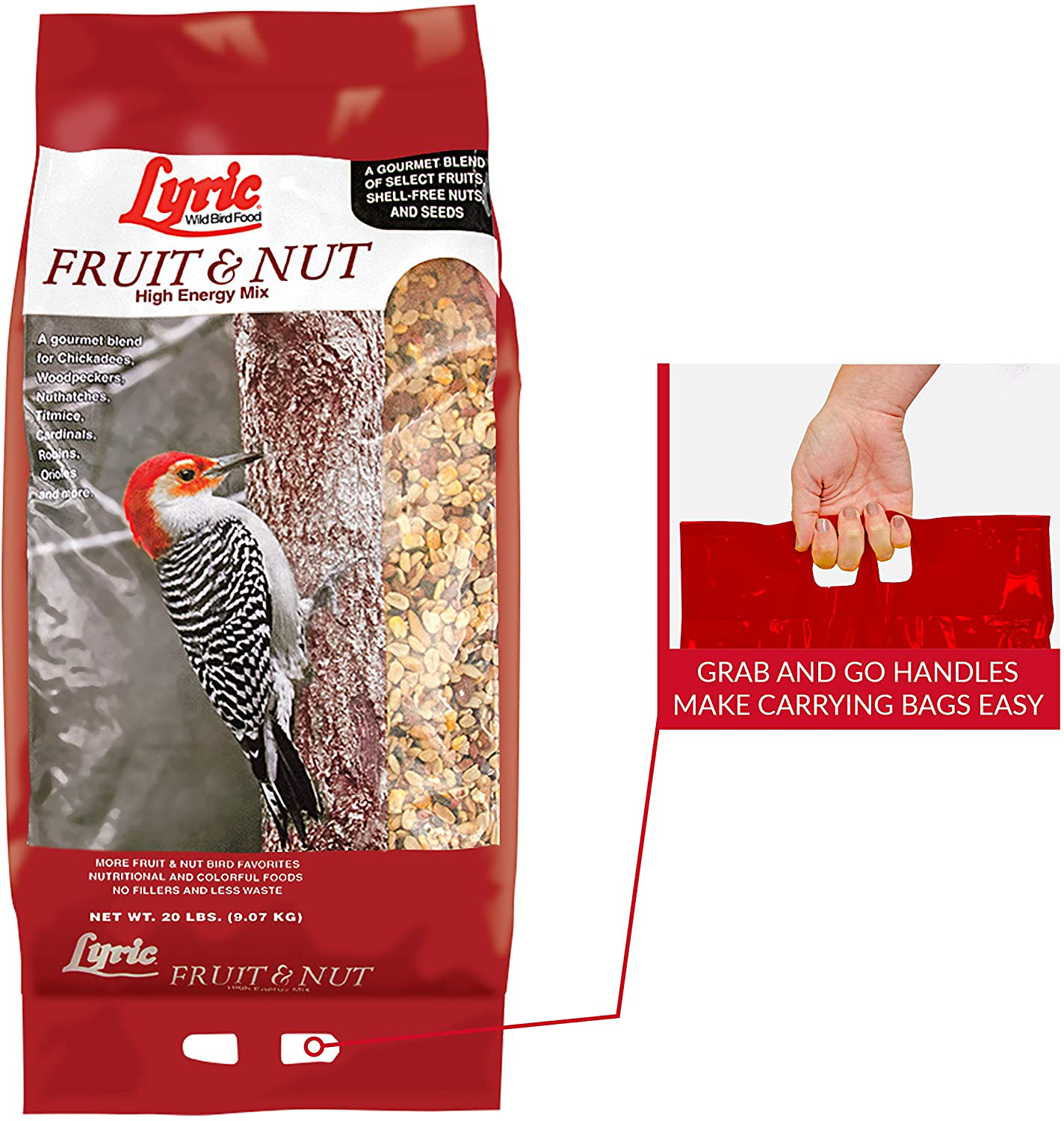 Lyric 2647417 Fruit & Nut High Energy Wild Bird Food, 20 Lb Animals & Pet Supplies > Pet Supplies > Bird Supplies > Bird Food Lyric   