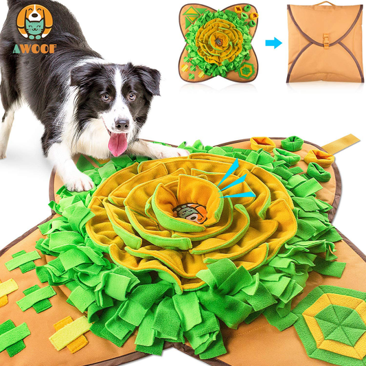 AWOOF Snuffle Mat Pet Dog Feeding Mat, Durable Interactive Dog Toys Encourages Natural Foraging Skills Animals & Pet Supplies > Pet Supplies > Small Animal Supplies > Small Animal Treats AWOOF   