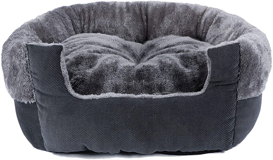 GASUR Dog Beds for Small Dogs & Cat Beds for Indoor Cats, Detachable Machine Washable Soft & Plush Calming Dog Bed, round Pet Beds for Indoor Cats, Warming & Cooling Kitten Puppy Bed Animals & Pet Supplies > Pet Supplies > Cat Supplies > Cat Beds GASUR Bluish grey 20*20 inch 