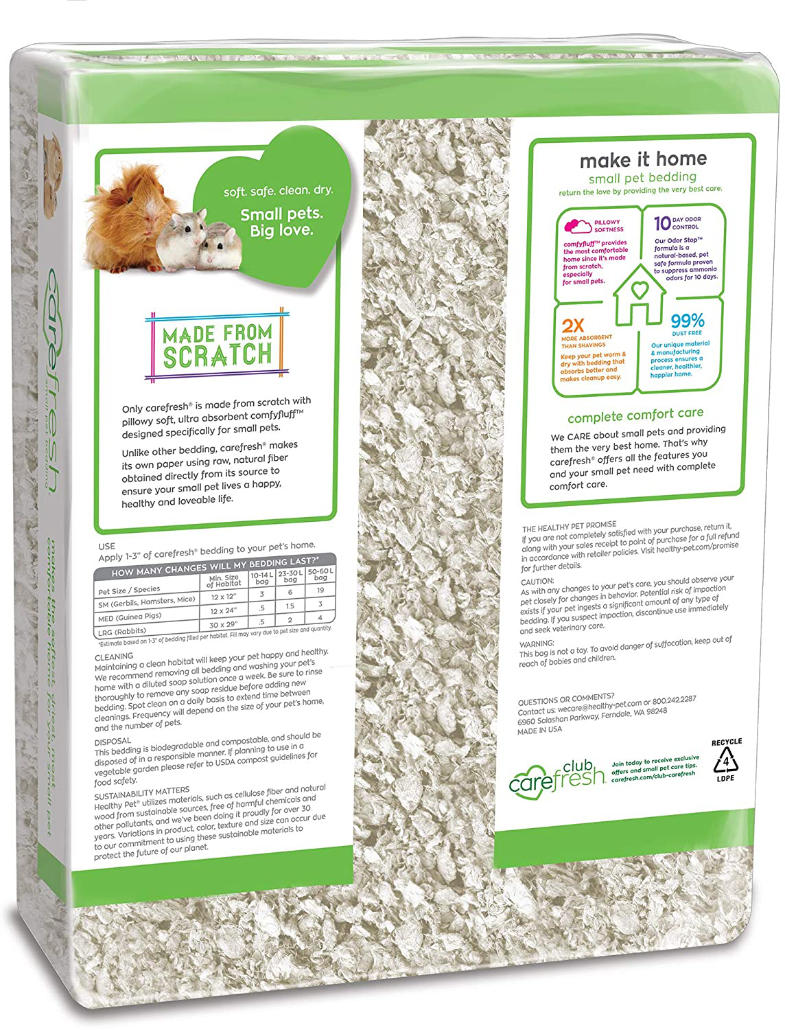 Carefresh 99% Dust-Free Natural Paper Small Pet Bedding with Odor Control Animals & Pet Supplies > Pet Supplies > Small Animal Supplies > Small Animal Bedding Carefresh   