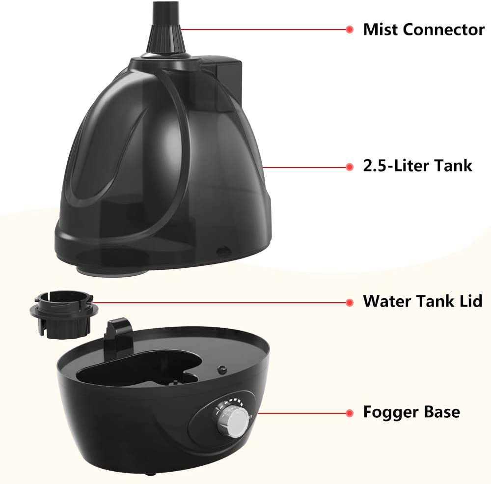 BETAZOOER Reptile Humidifiers Mister Fogger with Extension Tube/Hose, Suitable for Reptiles/Amphibians/Herps/Vivarium with Terrariums and Enclosures (2.5 Liter Tank) Animals & Pet Supplies > Pet Supplies > Reptile & Amphibian Supplies > Reptile & Amphibian Habitat Accessories BETAZOOER   