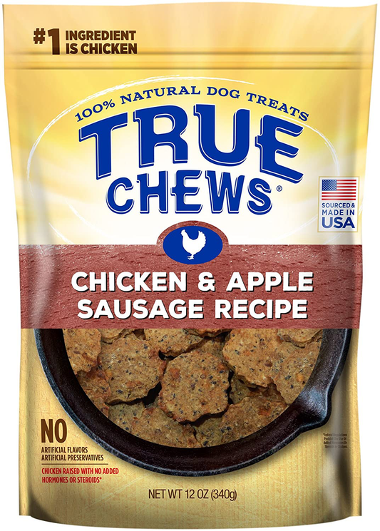 True Chews Natural Dog Treats Chicken & Apple Sausage Recipe, 12 Oz