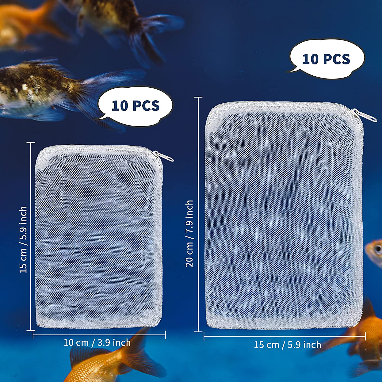 Shappy 20 Pieces Aquarium Filter Media Bags Fish Tank Filter Bag White –  KOL PET