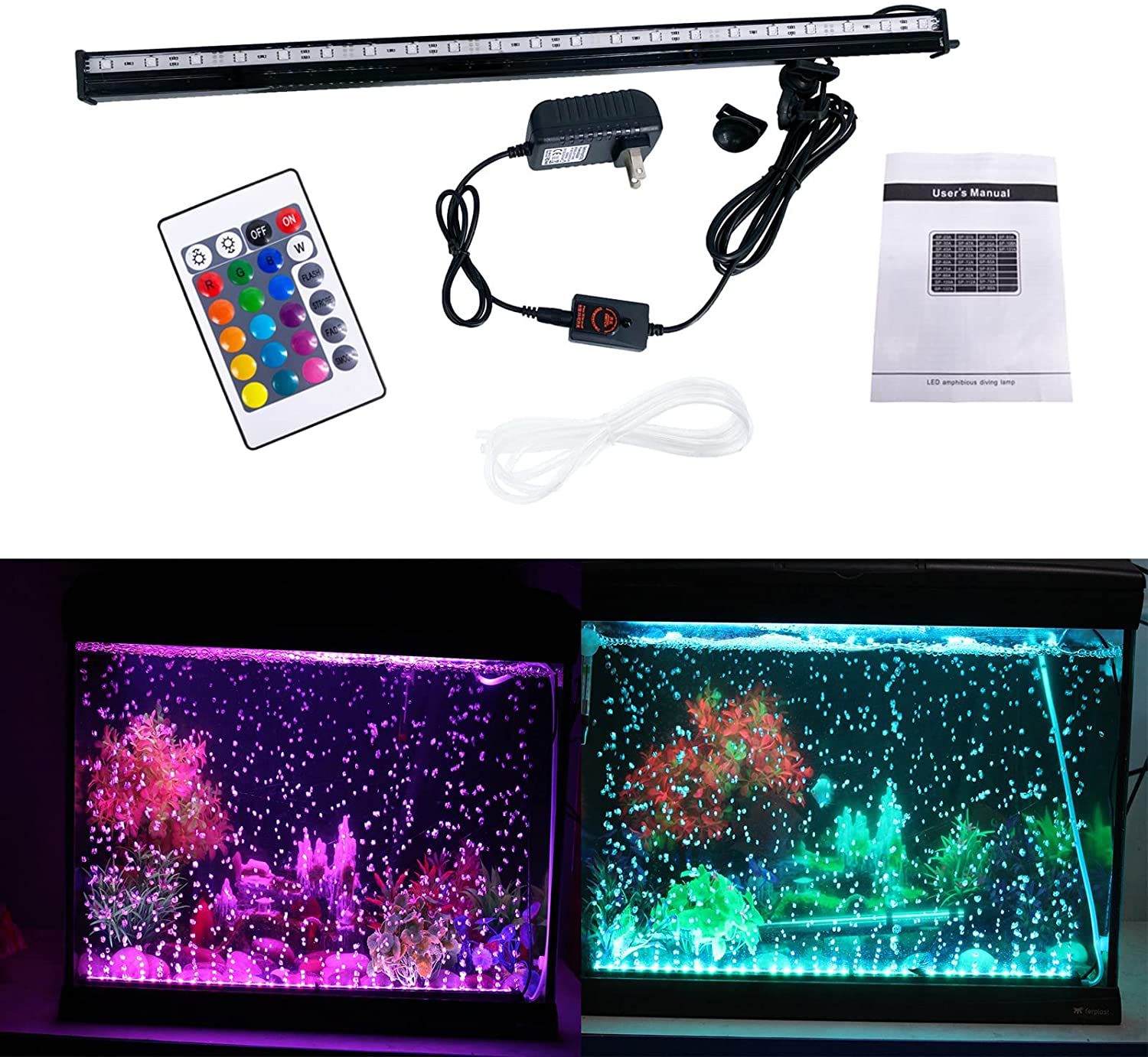 HCDMRE LED Air Bubble Light Aquarium Light Underwater Submersible