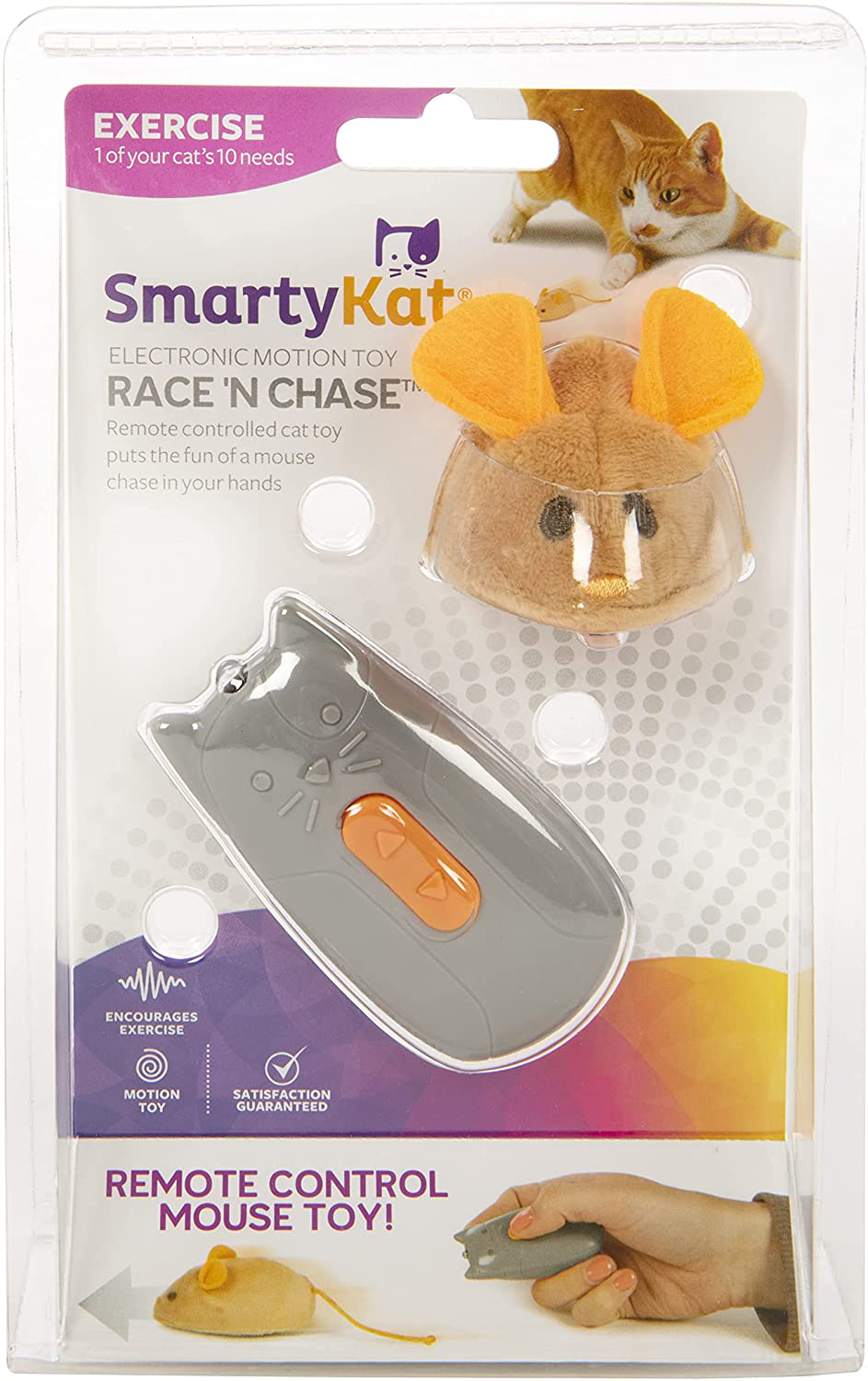 Smartykat Race 'N Chase Electronic Remote Control Mouse Cat Toy, Battery Powered Animals & Pet Supplies > Pet Supplies > Cat Supplies > Cat Toys SmartyKat   