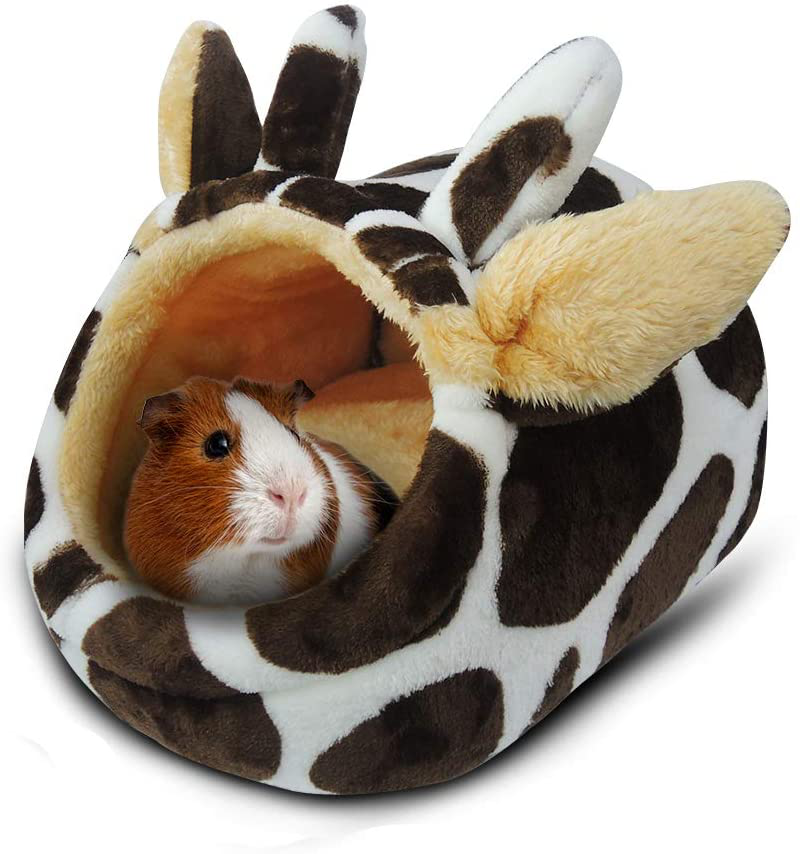 HOMEYA Small Animal Pet Bed, Sleeping House Habitat Nest for Guinea Pig Hamster Hedgehog Rat Chinchilla Hideout Bedding Snuggle Sack Cuddle Cup Cage Accessories with Removable Washable Mat-Xl Size Animals & Pet Supplies > Pet Supplies > Small Animal Supplies > Small Animal Bedding HOMEYA Brown  